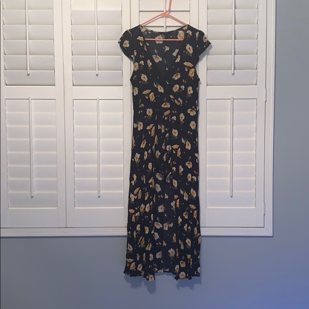 Blue with yellow flowers dress